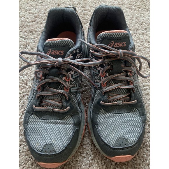 Asics Gel Venture 6 Trail Runner Gray & Coral Pink Women’s Running Shoe Size 8.5 - Picture 1 of 12